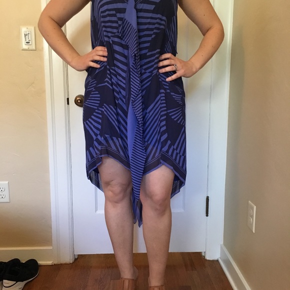 BCBGMAXARIA blue asymmetrical dress - Picture 2 of 8